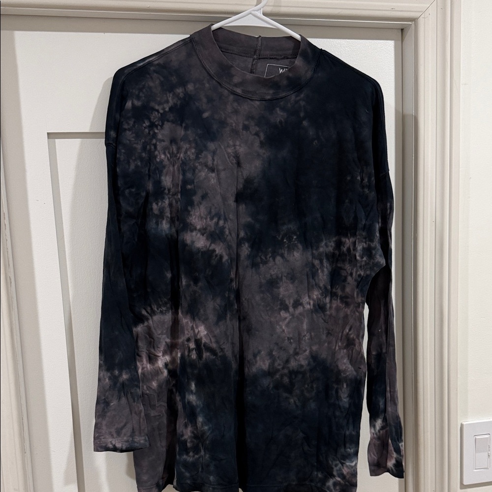 We The Free Black Tie-Dye Long Sleeve Top